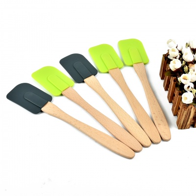 wooden handle silicone scraper