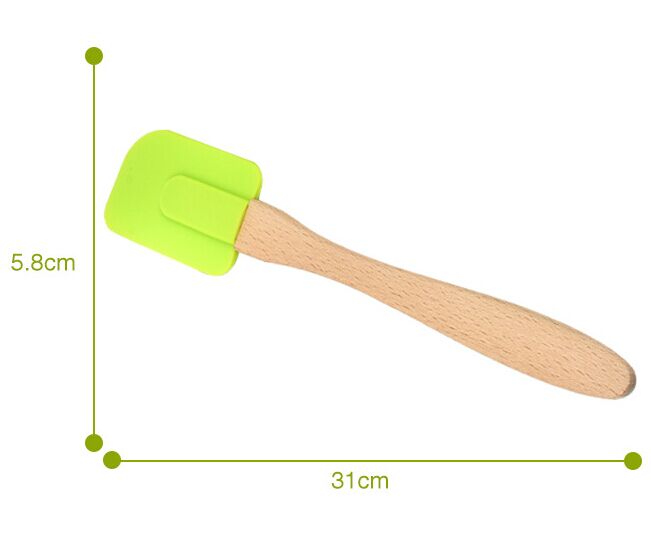 wooden handle silicone scraper